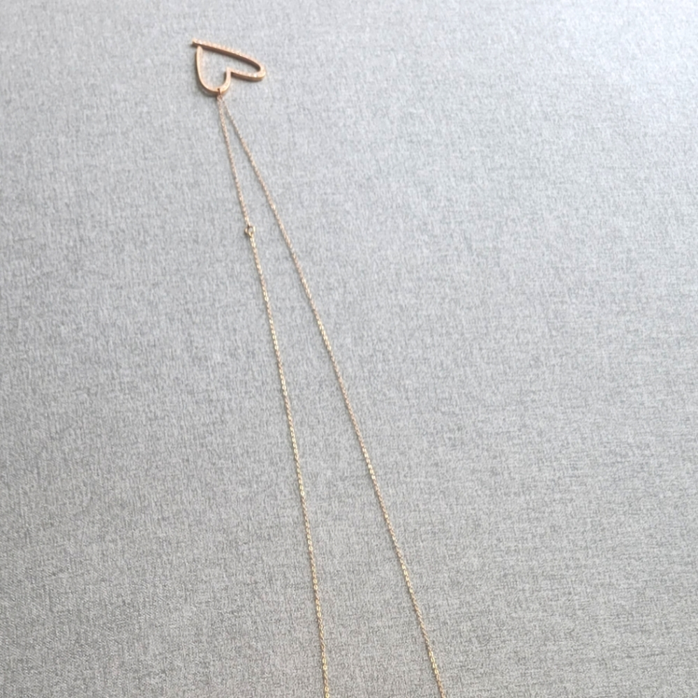 Nice long chain heart necklace